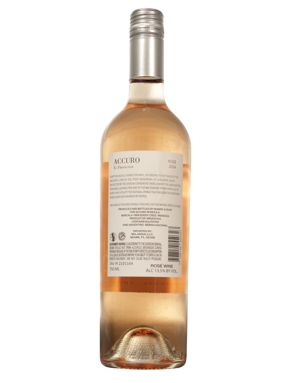 Accuro Rose Malbec Dorso Botella de Accuro Rosé Malbec de ACCURO WINES S.A. vista dorso