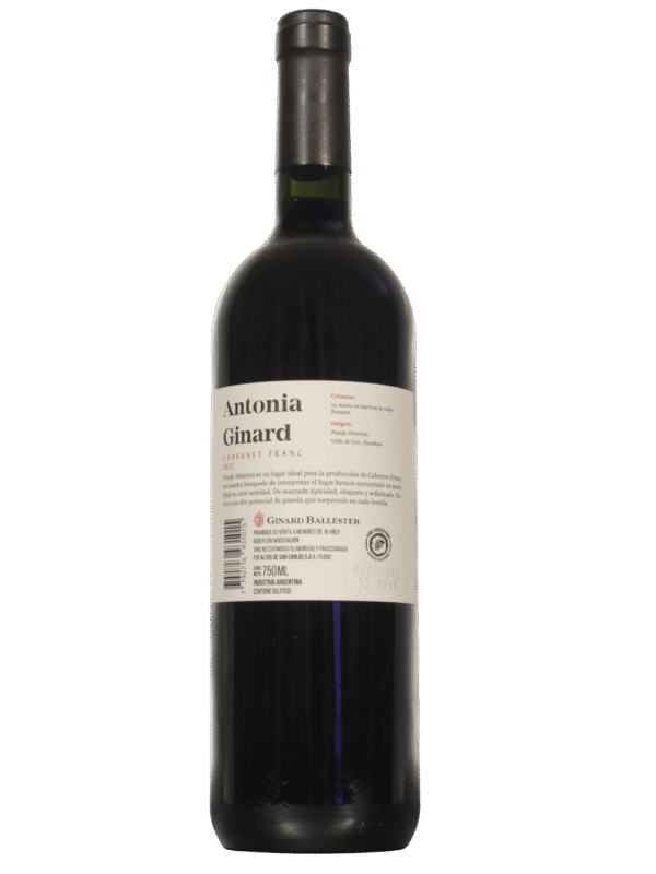 Antonia Ginard Cabernet Franc Dorso Botella de Antonia Ginard Cabernet Franc de Ginard Ballester dorso