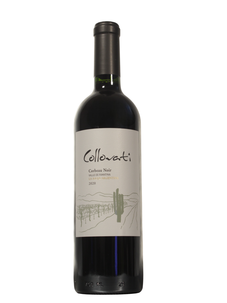 Botella de Collovati Corbeau Noir Bonarda de Javier Collovati vista frontal
