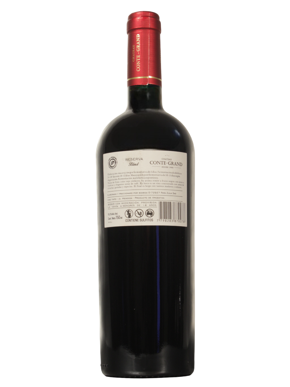 Conte Grand Blend Dorso Botella de Conte Grand Blend de Zulia SAS vista dorso