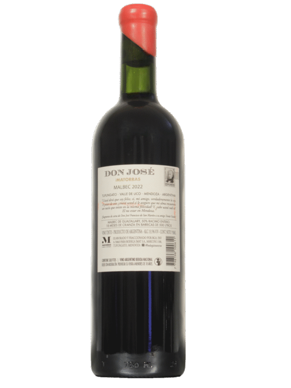 Don Jose Malbec Dorso Don José Malbec Bodega El Porvenir botella dorso