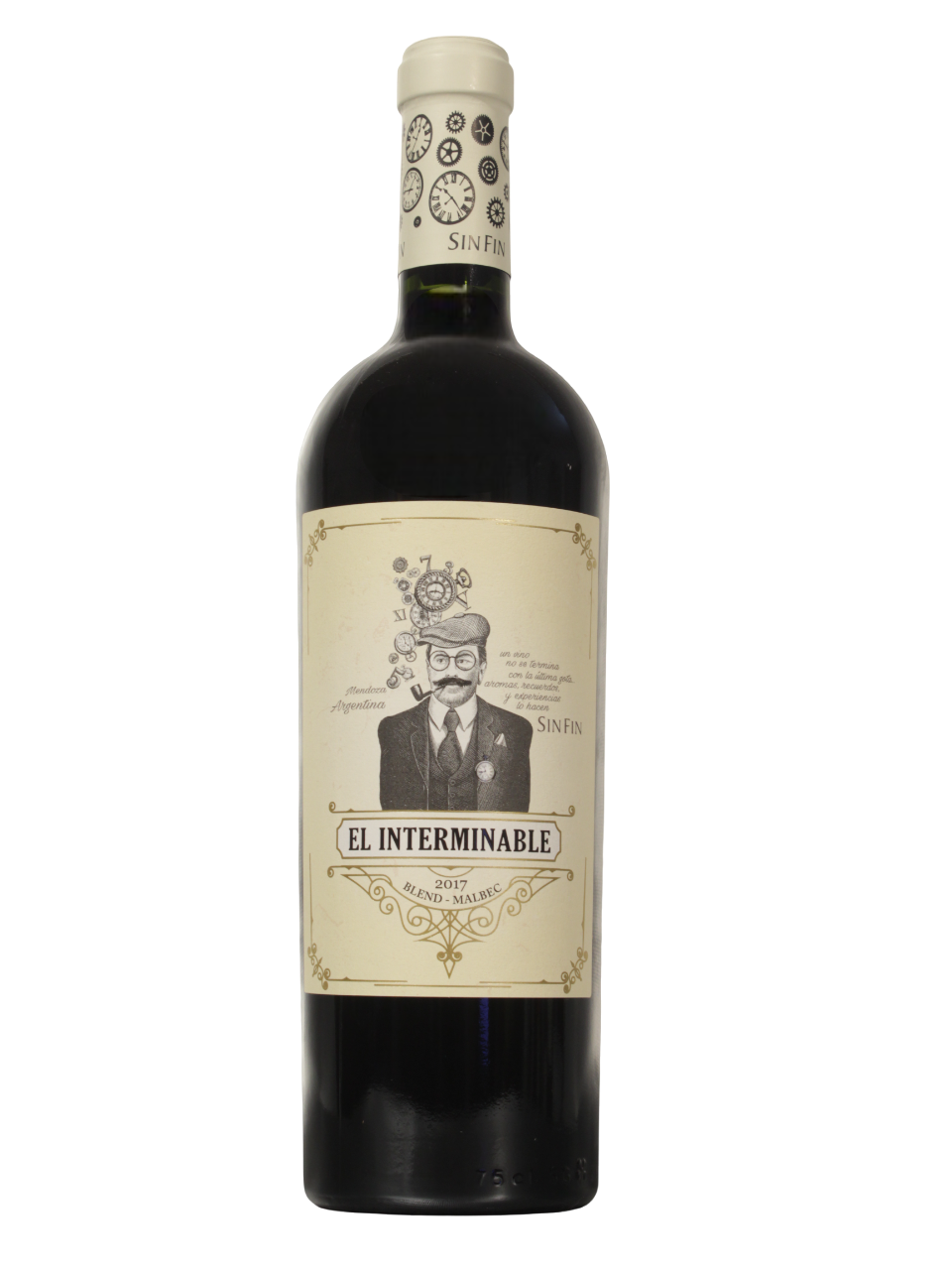 Botella de El Interminable Blend Malbec de Bodega SinFin vista frontal