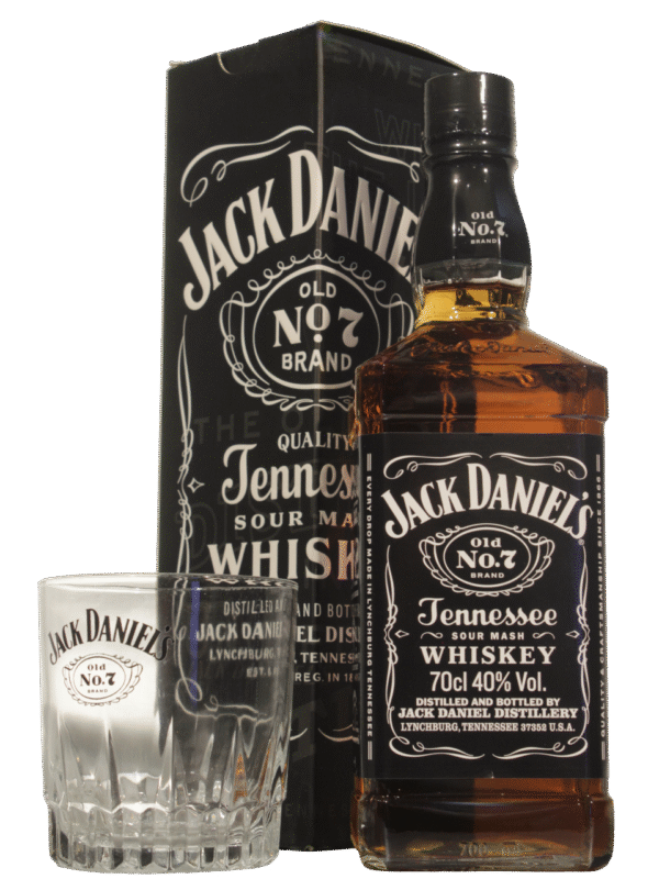 Jack Daniels Estuche + Vaso Estuche de regalo Jack Daniel's Old No. 7 con botella y vaso original