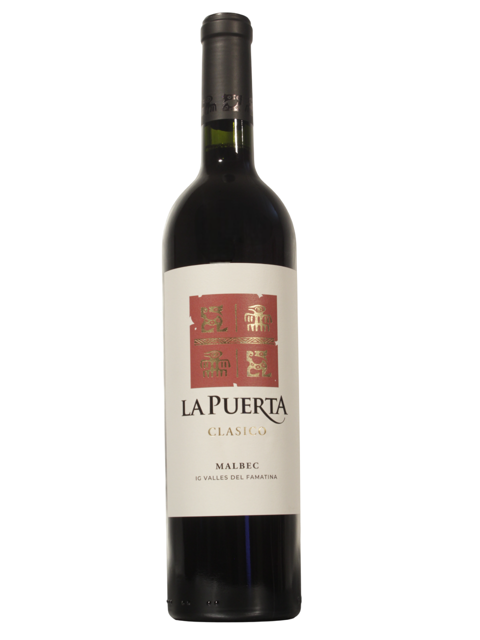 Botella de La Puerta Malbec Clásico de Valle de la Puerta S.A. vista frontal