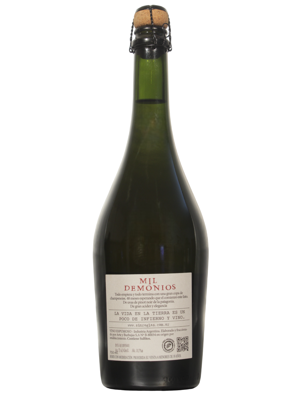 Mil Demonios Champagne Extra Brut Dorso Mil Demonios Champagne Extra Brut Dorso