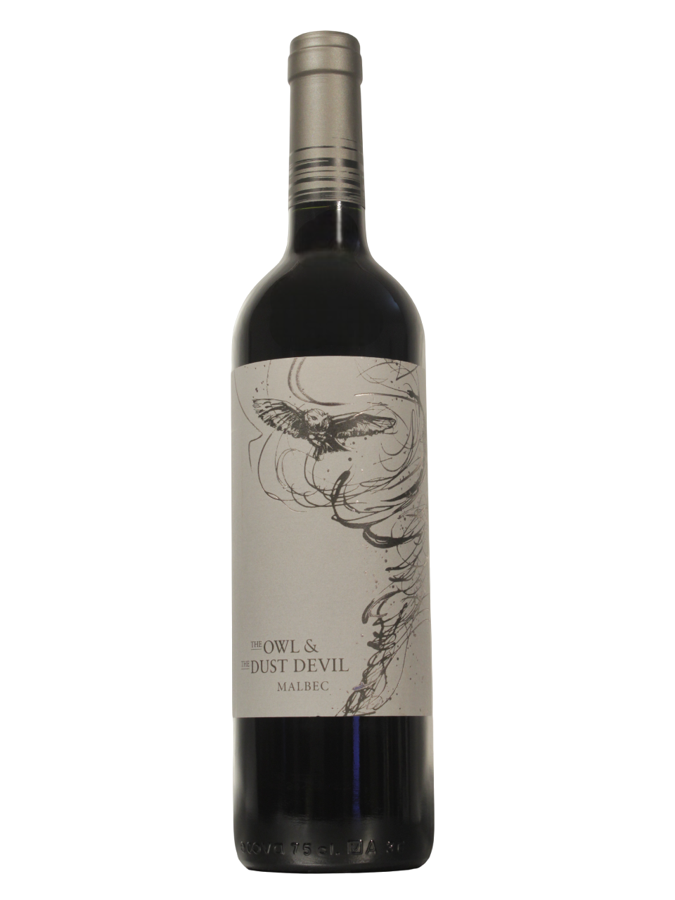 Botella de The Owl & the Dust Devil Malbec de Finca Decero vista frontal