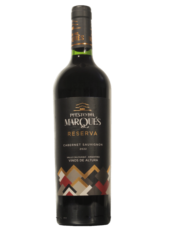 Puesto del Marqués Cab Sauv Frente Botella de Puesto del Marqués Cabernet Sauvignon Reserva vista frontal