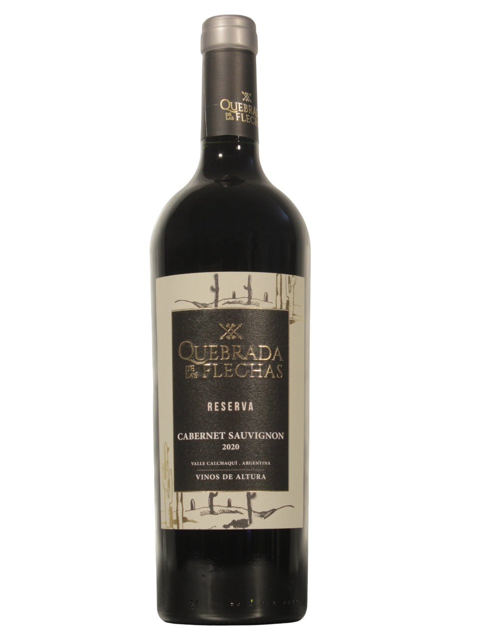Botella de Quebrada de las Flechas Cabernet Sauvignon Reserva vista frontal