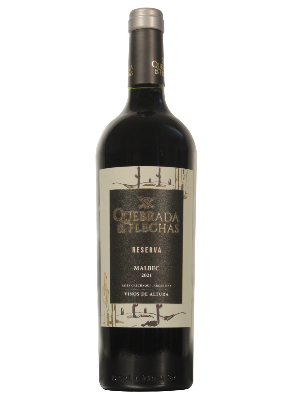Botella de Quebrada de las Flechas Malbec Reserva vista frontal