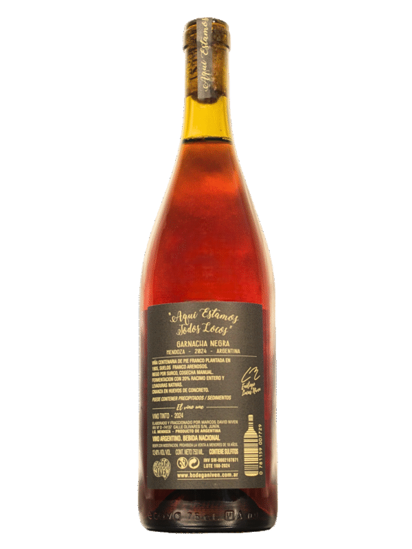 Aqui Estamos Todos Locos Garnacha Dorso Aqui Estamos Todos Locos Garnacha Negra Vino Tinto Dorso