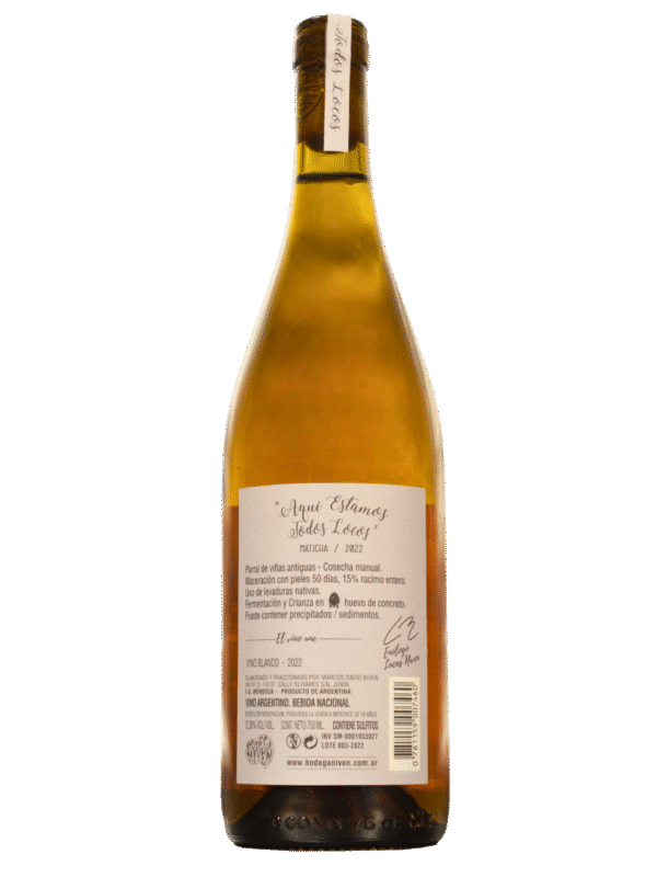 Aqui Estamos Todos Locos Maticha Naranjo Vino Dorso