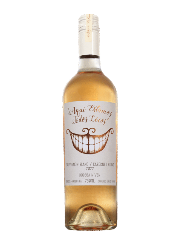 Aqui Estamos Todos Locos Rosado Blend Frente Aqui Estamos Todos Locos Rosado Blend Botella Frente