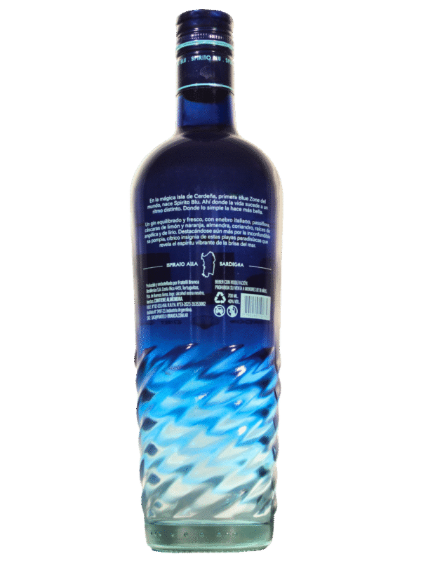 Spirito Blu Gin Botanicos Cerdeña Dorso