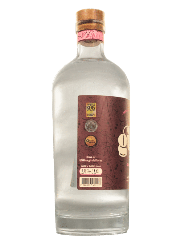 Gina Gin de Flores Botella Lateral Izquierdo