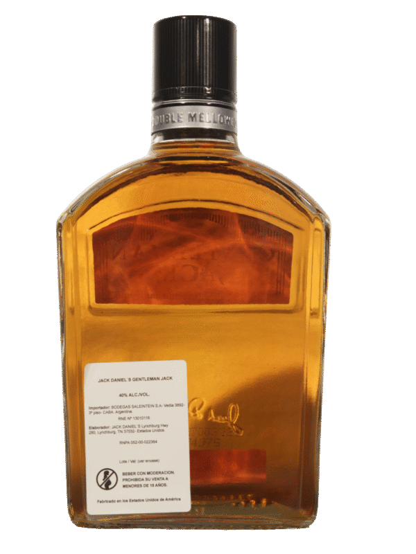 Jack Daniel´s Gentleman Jack Dorso Jack Daniel's Gentleman Jack botella dorso