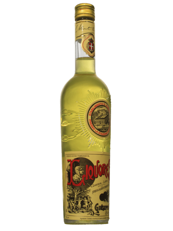 Liquore Strega Izquierda Liquore Strega Licor Herbal Lado Izquierdo