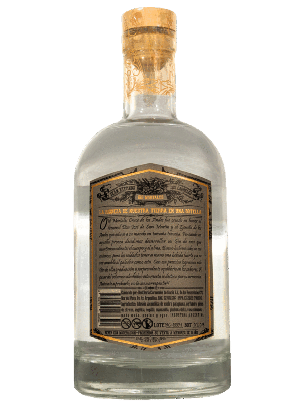 Oid Mortales Gin Cruce de los Andes London Dry Dorso