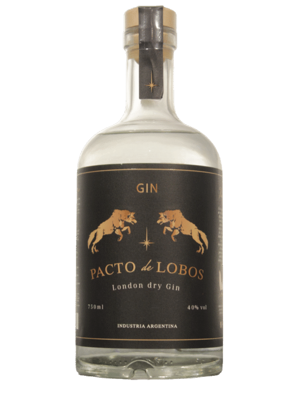 Pacto con Lobos London Dry Gin Frente Pacto de Lobos London Dry Gin Artesanal botella frente