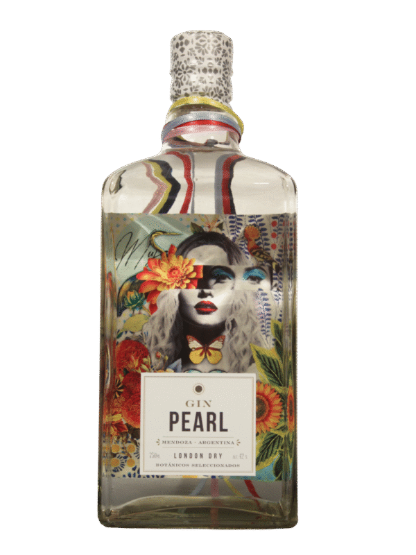 Pearl Gin Frente Gin Pearl London Dry botella frente Mendoza