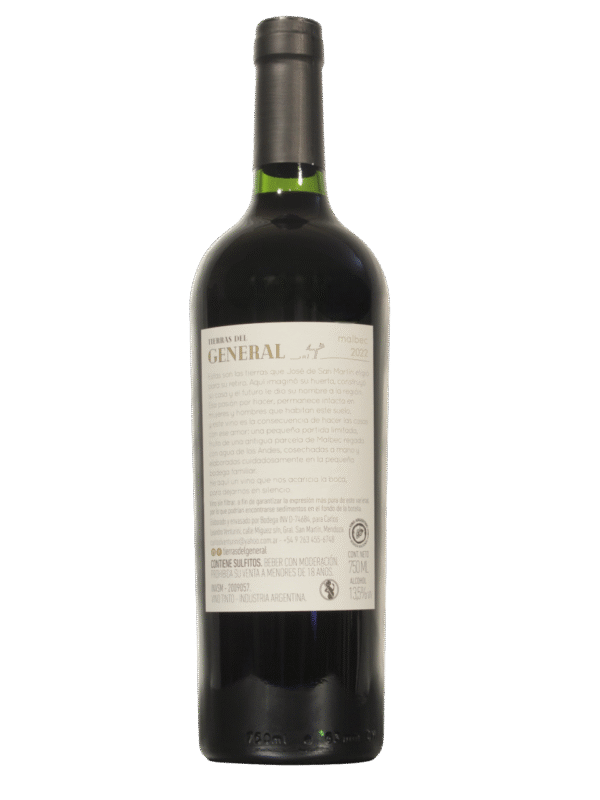 Tierras del General Malbec Dorso Tierras del General Malbec Dorso