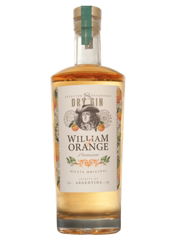 William Orang Dry Gin Frente William Orange Dry Gin con naranja sanguínea Frente